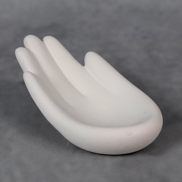Bisque Hold My Hand Dish 5 ¼" L x 3" W x 2 ½" H