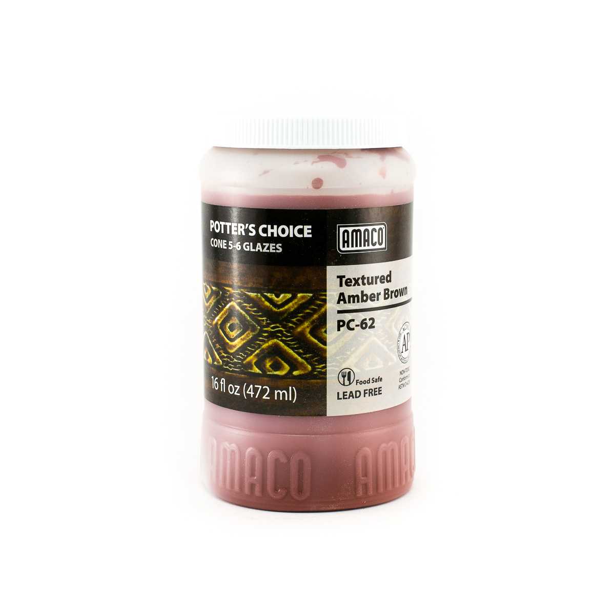 Amaco Glaze Potter's Choice PC-62 Textured Amber Brown - Pint