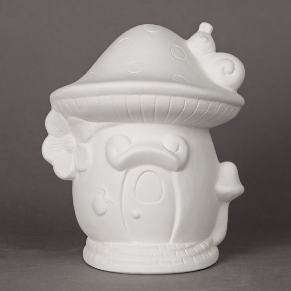 Bisque Fairy House Bank 16Cm Tall By 12.5Cm Wide