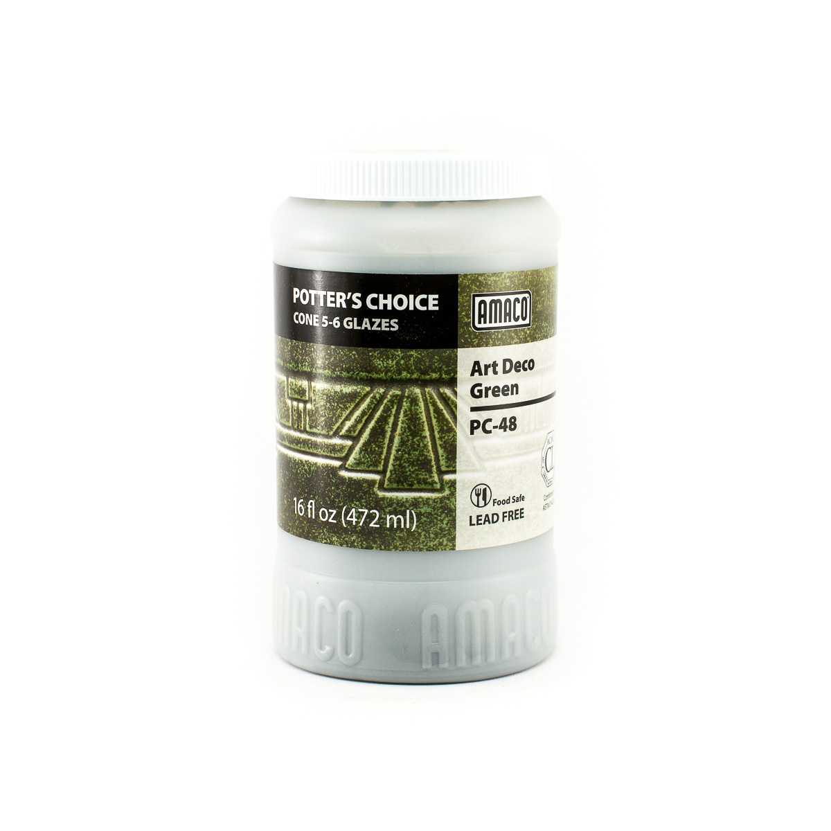 Amaco Glaze Potter's Choice PC-48 Art Deco Green - Pint
