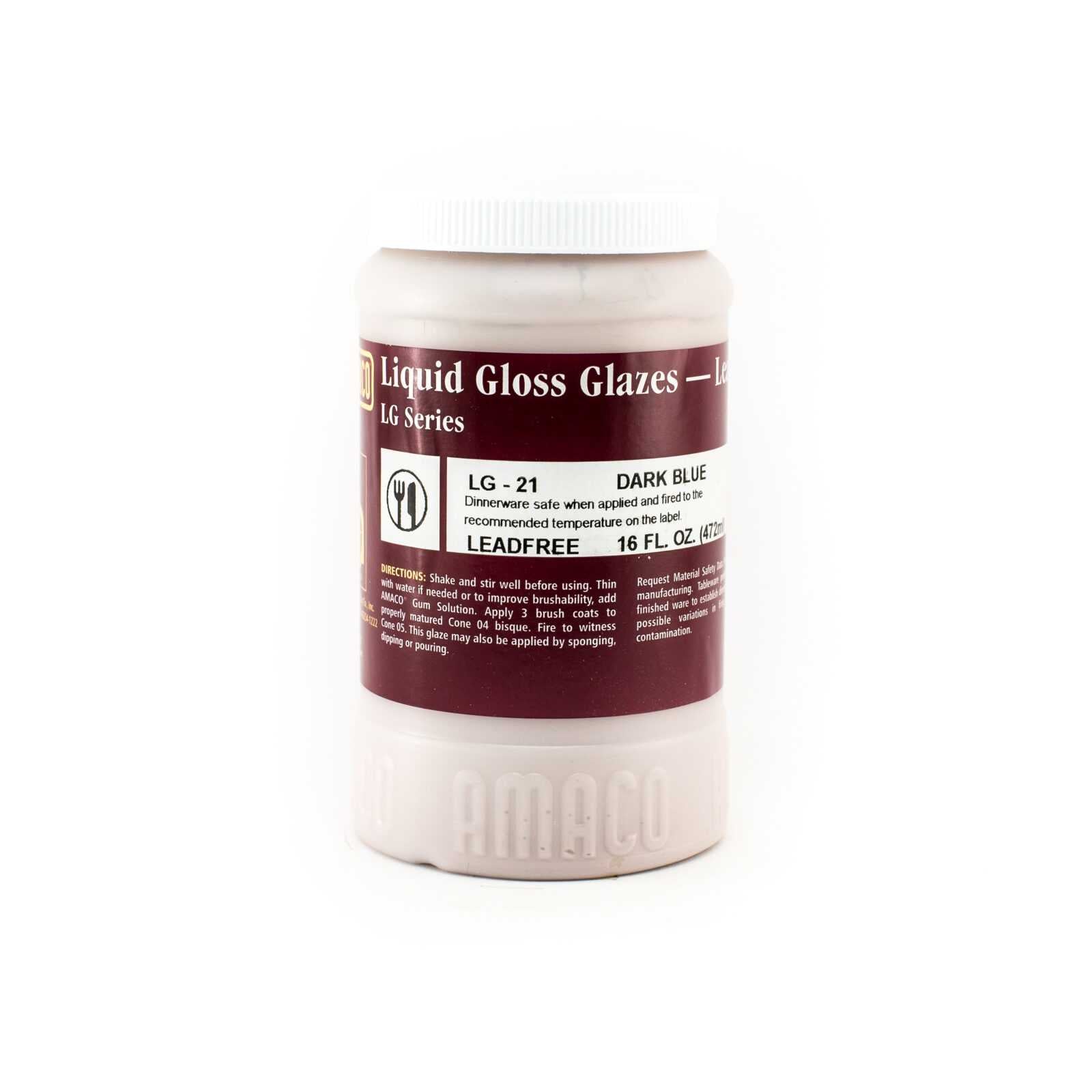 Amaco Glaze Low Fire Gloss LG-21 Dark Blue - Pint