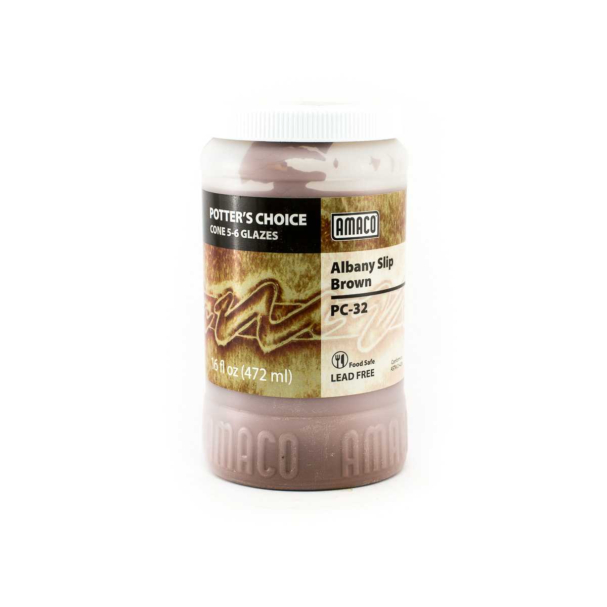طلاء أظافر Amaco Glaze Potter's Choice PC-32 Albany Slip Brown - Pint