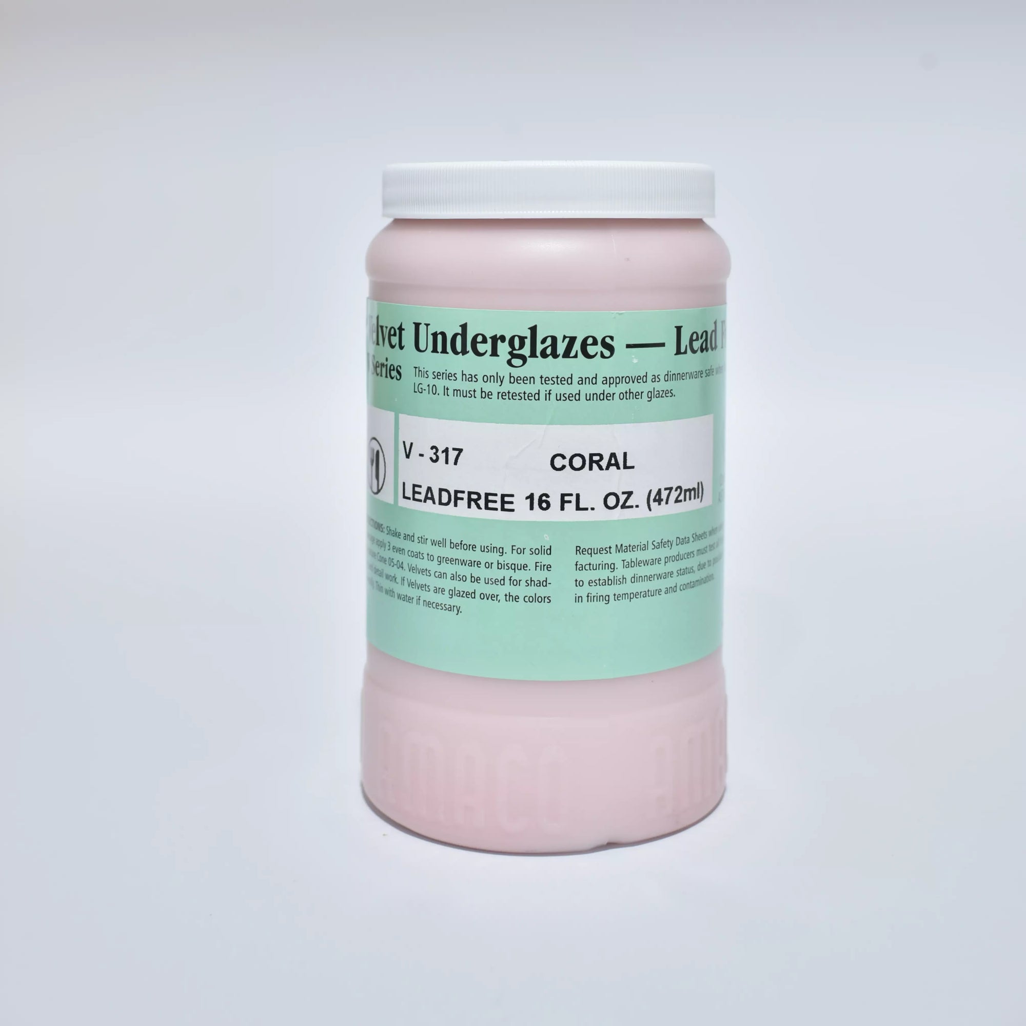 Amaco Velvet Underglaze V-317 Coral - Pint
