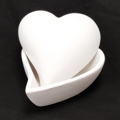 Bisque Heart Box 8Cm X 9.5Cm X 5Cm