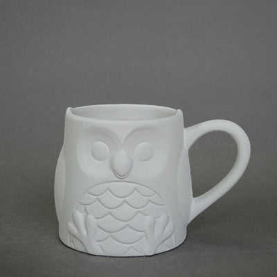 Bisque Owl Mug 7.5Cm Tall