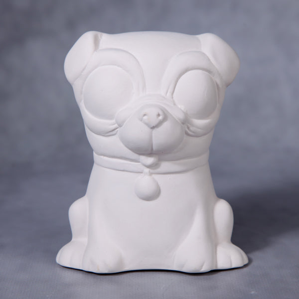 Bisque Sitting Pug 11.5Cm Tall