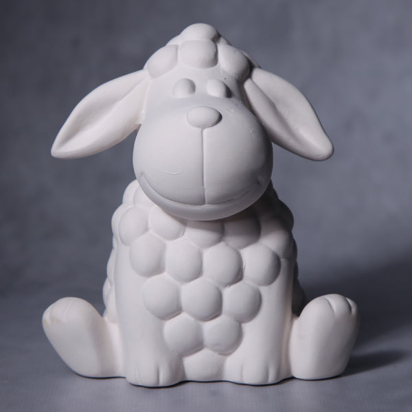 Bisque Sitting Sheep 13Cm Tall