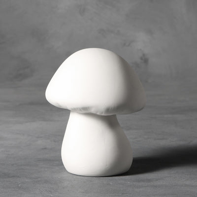 Bisque Small Garden Mushroom 15cm tall x 12cm wide.