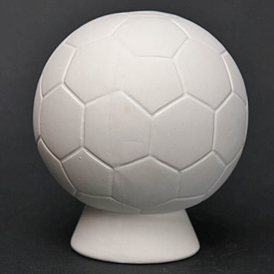 Bisque Soccer Bank -Measures 17Cm Tall By 15Cm Wide