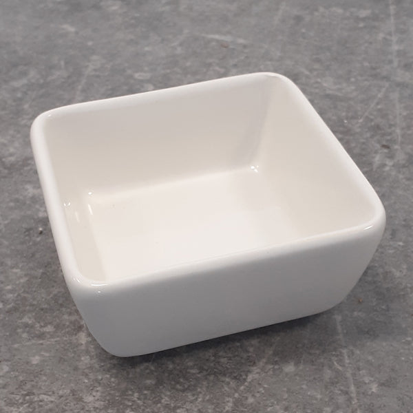 Bisque Square Dip bowl Dish 9.5cm wide by 4cm tall