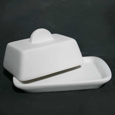 Bisque Butterdish 18Cm X 12Cm X 9Cm Tall.