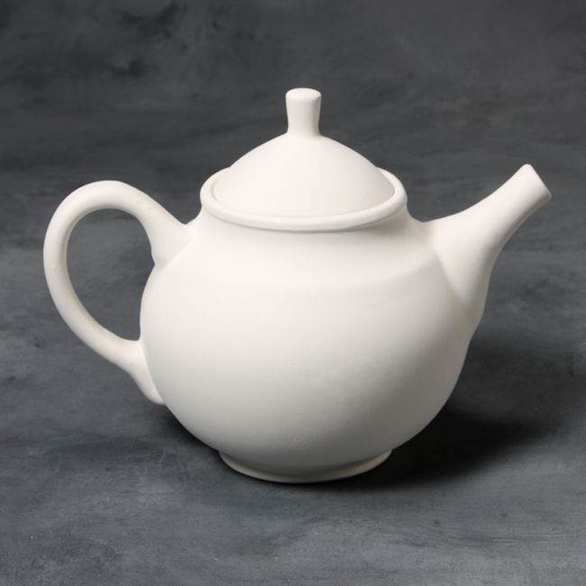 Bisque Stoneware Teapot 17cm wide by 22cm tall.