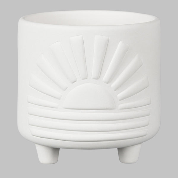 Bisque Sun Footed Container 12.5cm tall.