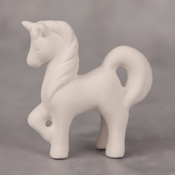 Bisque Unicorn Mini - 11.5Cm Tall By 8Cm Long.