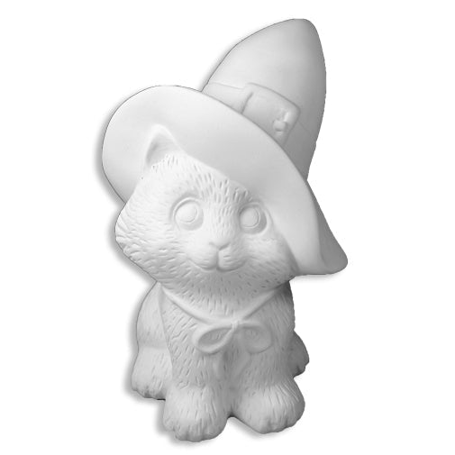 Bisque Witchs Kitty 12cm tall by 9cm wide
