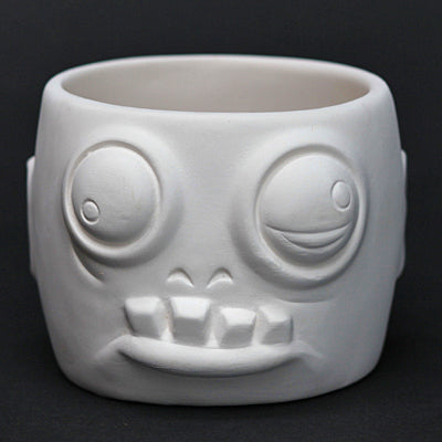 Bisque Zombie Trinket Bowl 7.2cm tall by 9.5cm wide and 9.5cm deep.