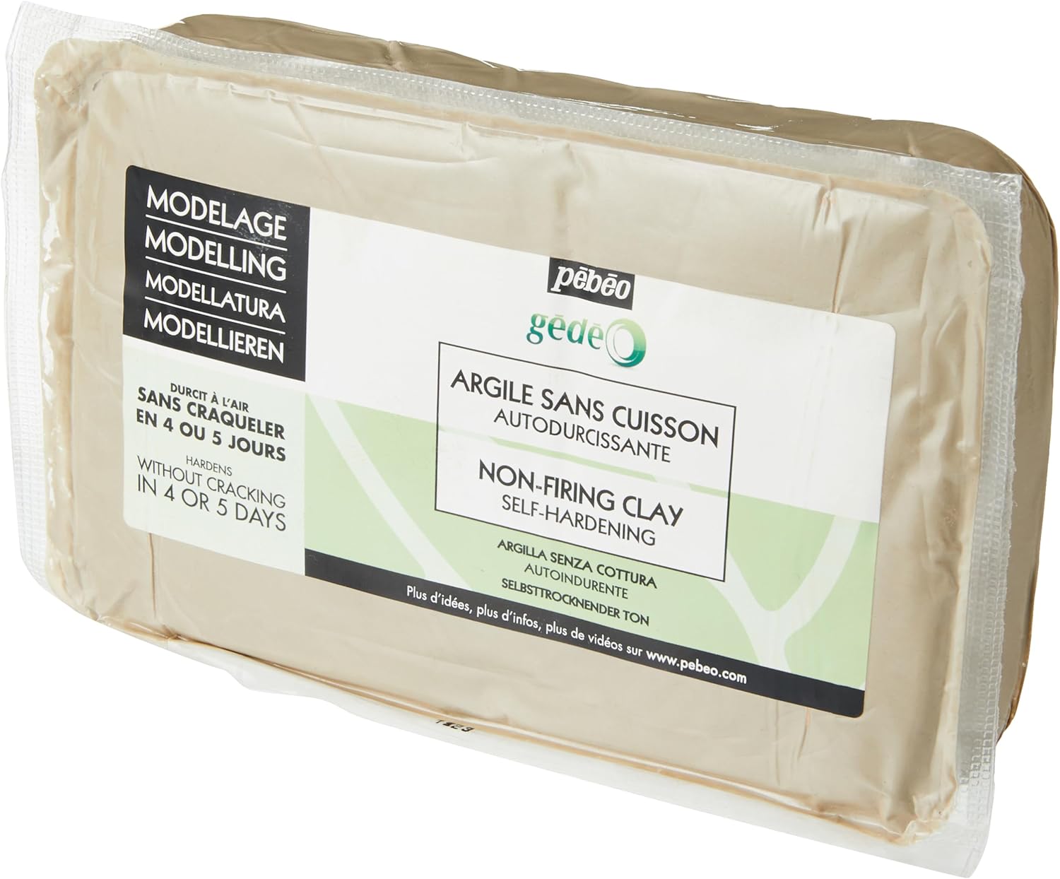 Pebeo Gedeo Non-Firing Modelling Clay 1.5Kg Loaf White