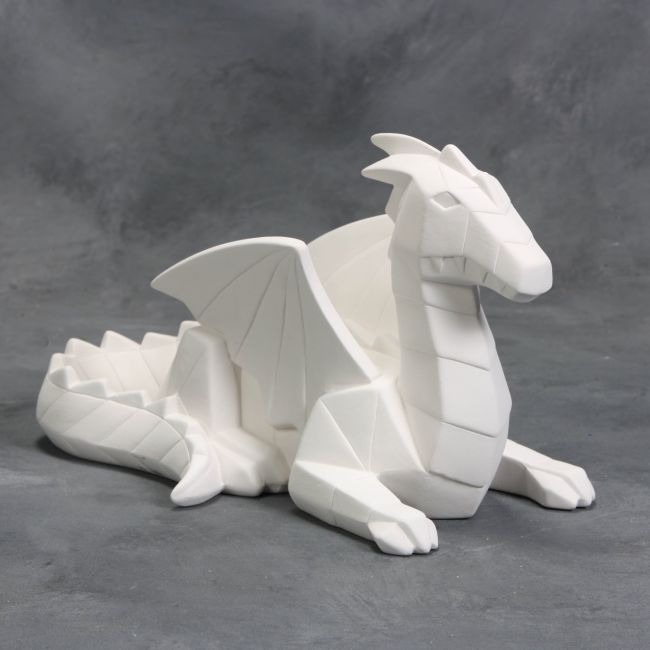 Hobby Ceramics Faceted Dragon 26cm Long, 14.5cm Wide And 15cm Tall