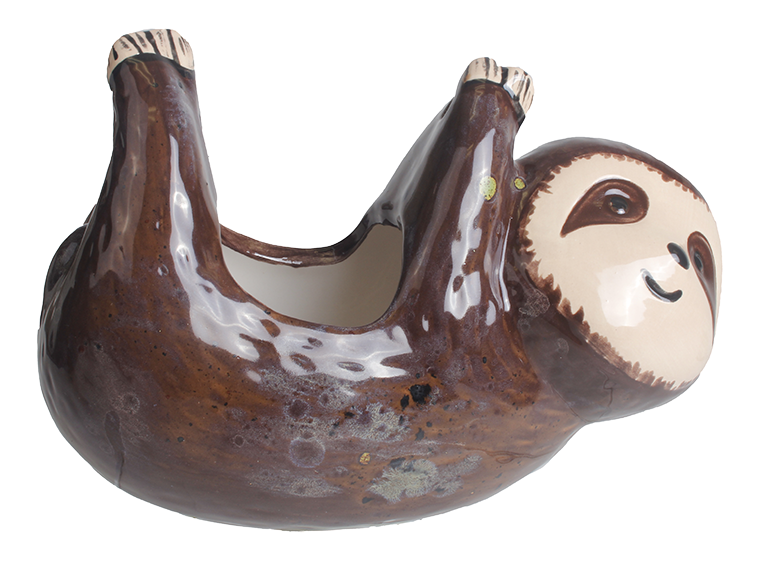 Bisque Sloth Planter 19Cm X 12Cm X 16Cm