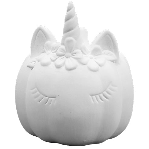 Hobby Ceramics Unicorn Pumpkin Measures 11cm Tall 8.5cm Wide