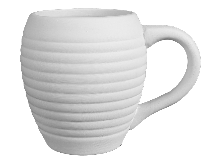 Bisque Coiled Beehive Mug 4 ¼ H x 3  Dia 5 ½ w/ Handle16 Ounces