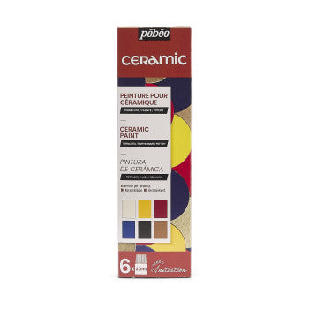Pebeo Initiation Ceramic 6 Assorted 20ml Bottles Set