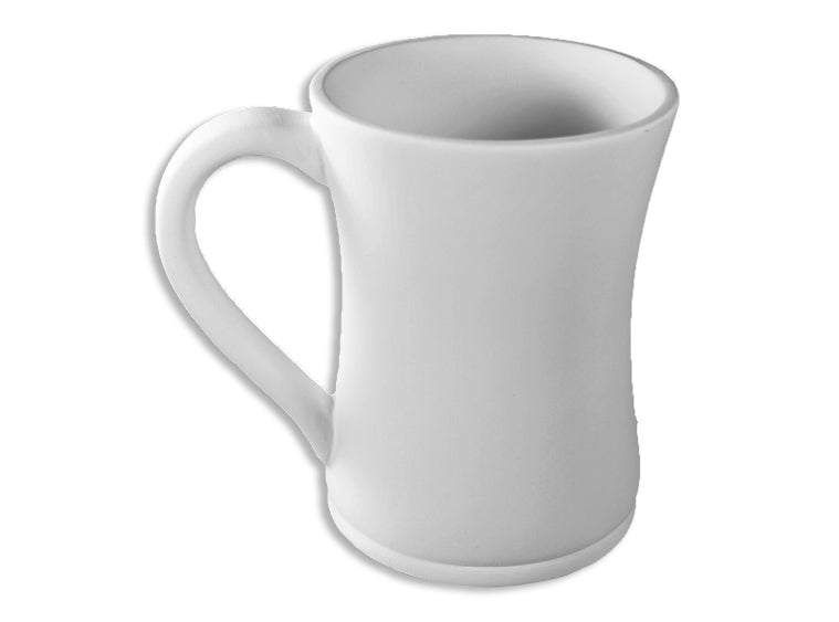 Bisque Curvy Coffee Mug 3½ Dia x 4½ H -10 Ounces