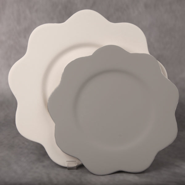 Bisque Curvy Dinner Plate With Hanging Holes 26cm diameter