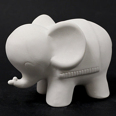 Bisque Elephant 8.5Cm Tall By 11.5Cm Long