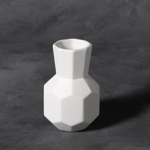 Bisque Faceted Bud Vase15Cm