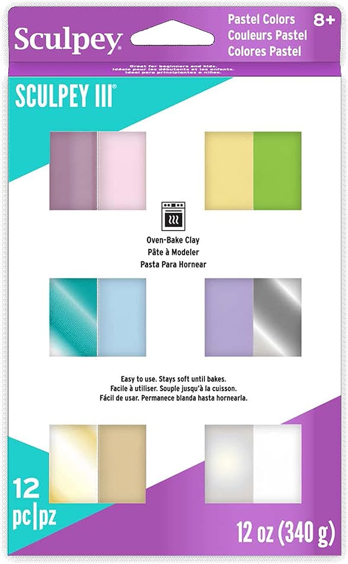 Sculpey III Oven Baked Clay 12 Pcs Pack Pastel Colors