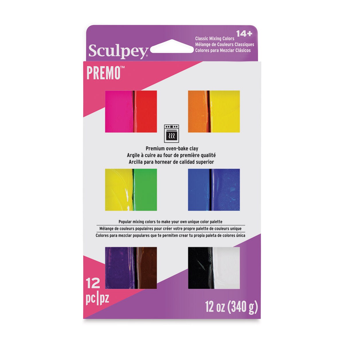 Sculpey Premo Oven Bake Clay Vibrant Classic Colors 12pcs Set