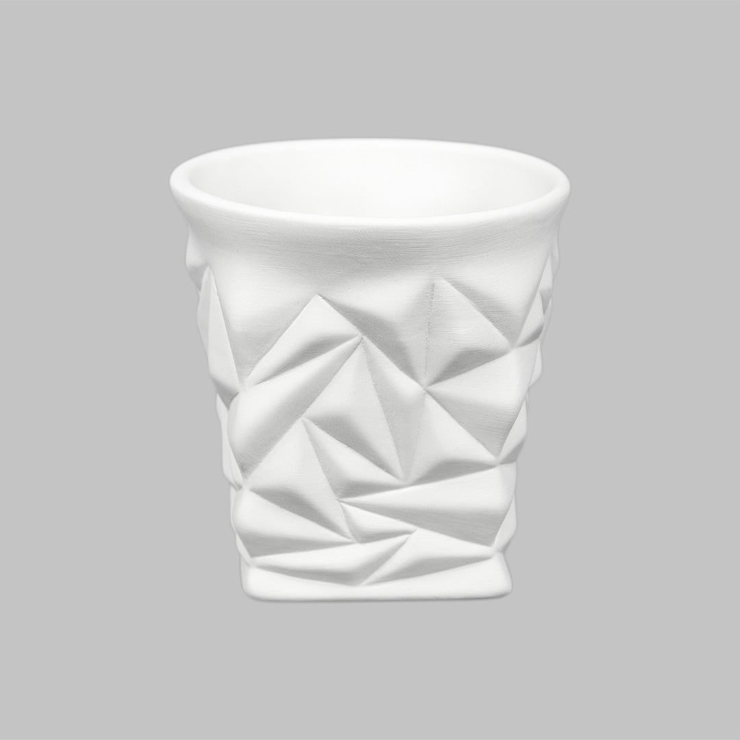 Bisque Faceted Tumbler 9.5cm Tall