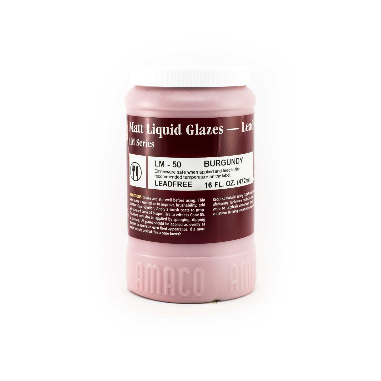 Amaco Glaze Low Fire Matt LM-50 Burgundy - Pint
