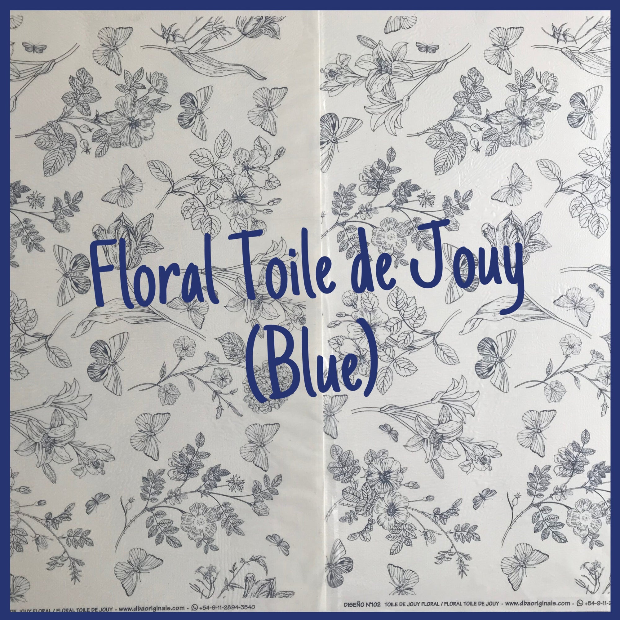 Decals Cp102 Floral Toile De Jouy Blue