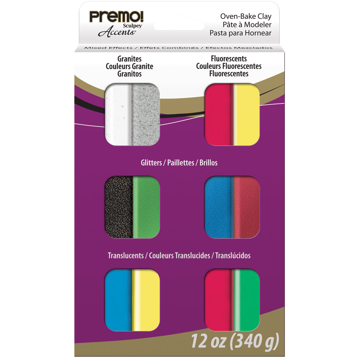Sculpey Premo Oven Bake Clay Mixed Effects 12pcs Set